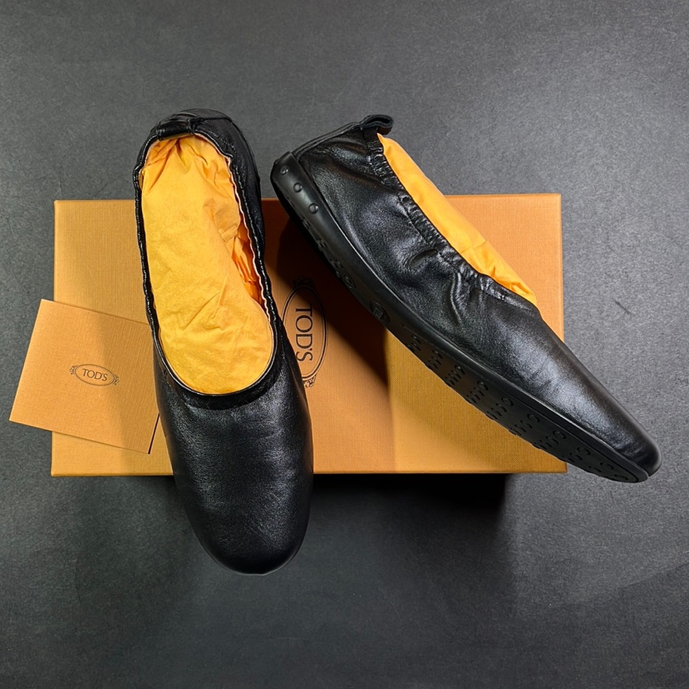 Tod’s Laccetto Soft Leather Ballerina Flats Leather Lining  Made in Italy  40